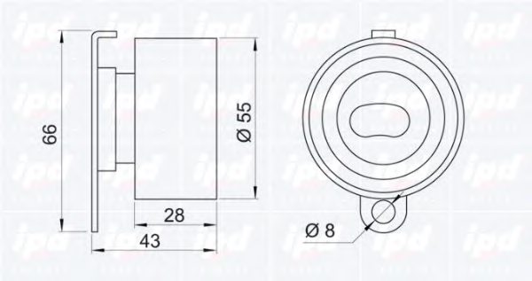 IPD 14-0703 Tensioner Pulley, timing belt